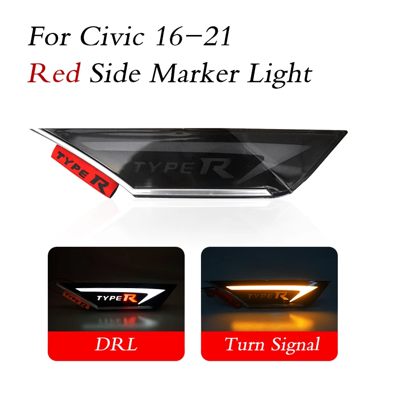 

2 шт., светодиодные габаритные огни для Honda Civic 10 поколения 2016-2021 Тип R Si