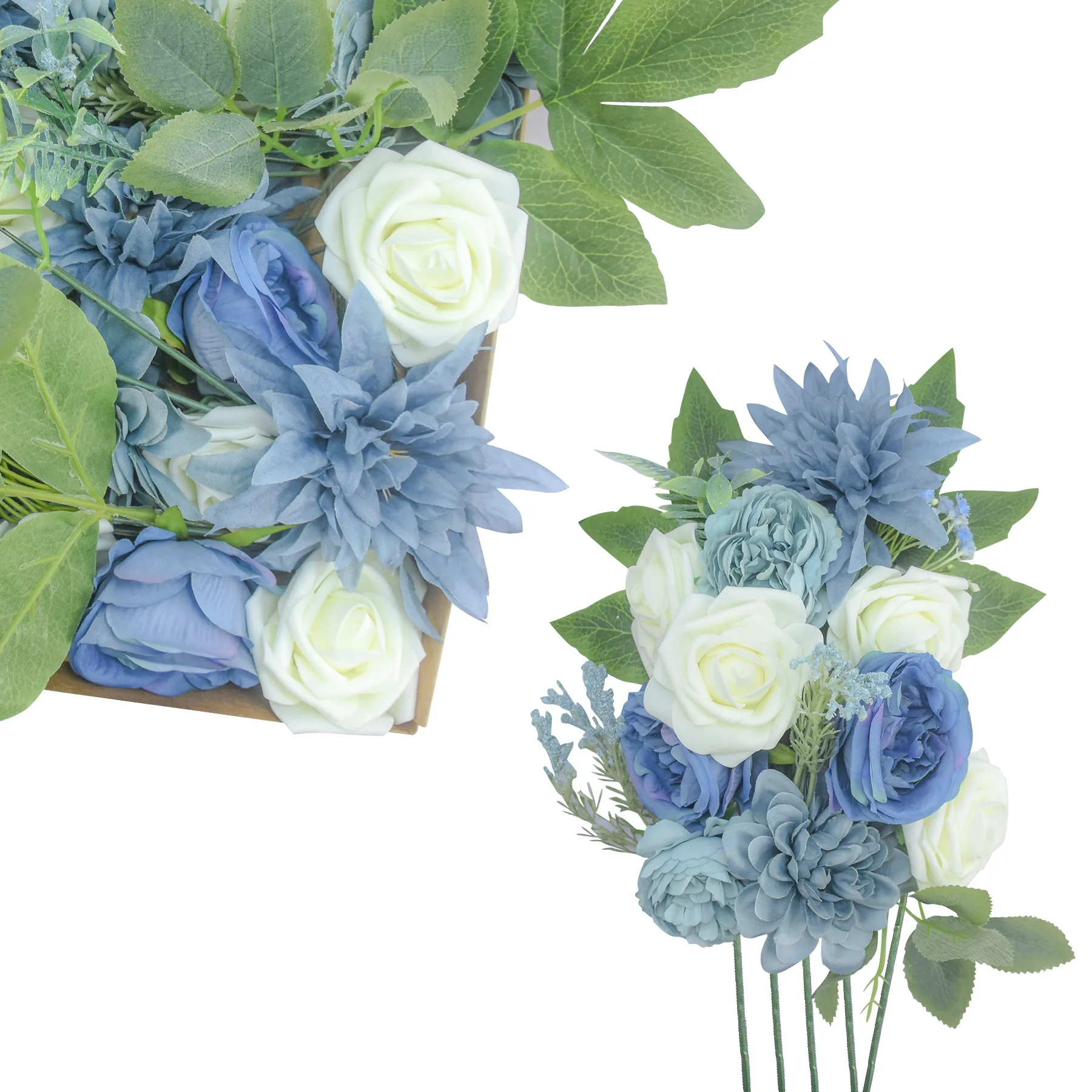 

Retro Artificial Rose Flowers Fake Dahlia Bride Bouquet Flower For Wedding Party Decorative Scrapbooking DIY Flower