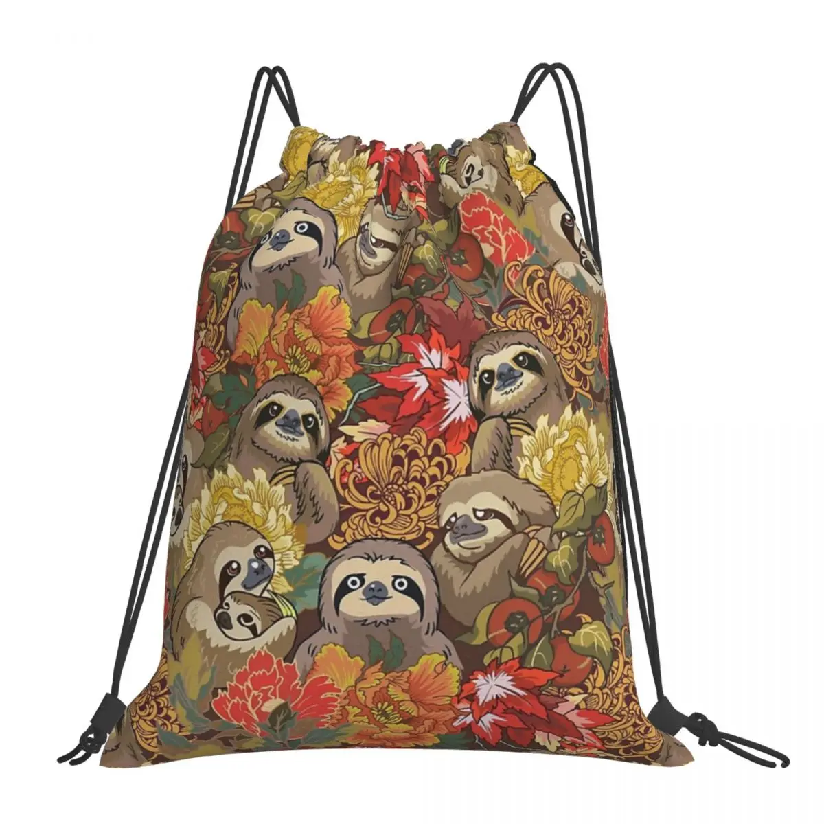 

Because Sloths Autumn Backpack Drawstring Bags Multi-function Portable Backpacks Drawstring Bundle Pocket Storage Bags