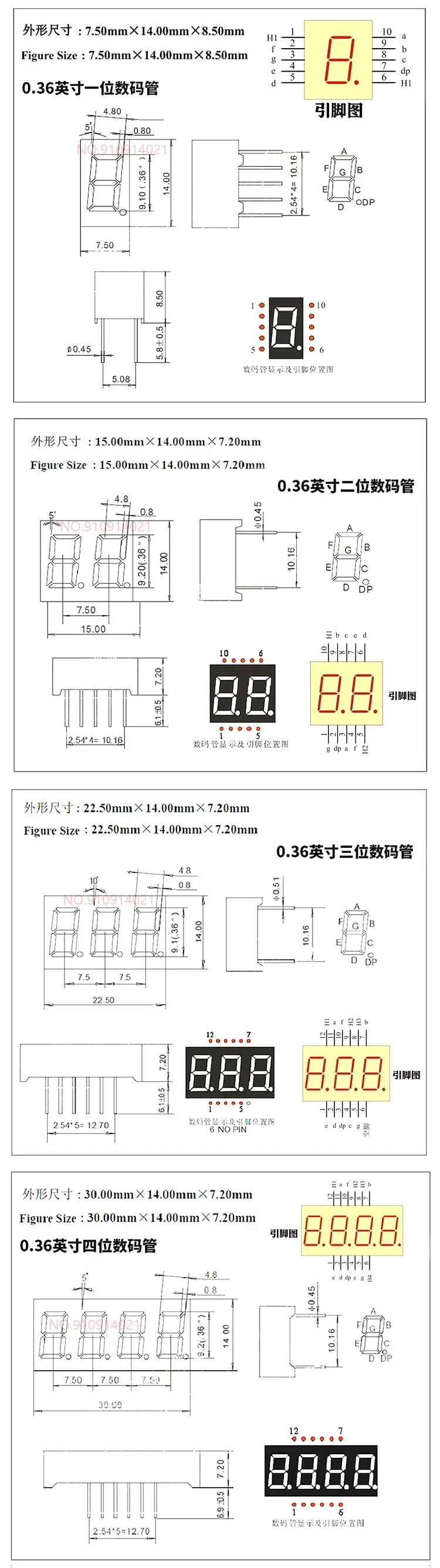 5 шт. 1/2/3/4 бит красная цифровая трубка общий катод/анод цифровой дисплей 1 бит/2 0 28/0