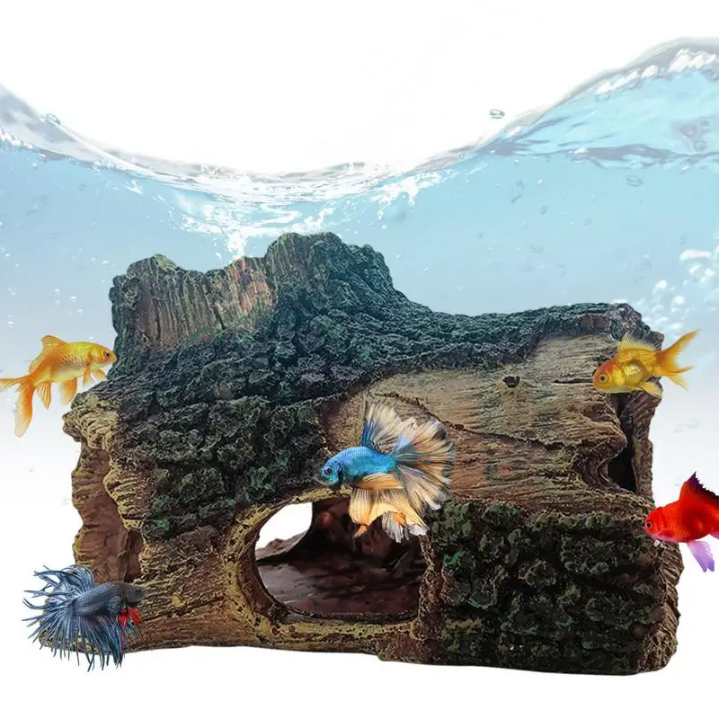 

Resin Cave Fish Tank Decoration Hollow Trunk Tree Ornament Artificial Driftwood Aquarium Ornament Decoration For Fish Tank