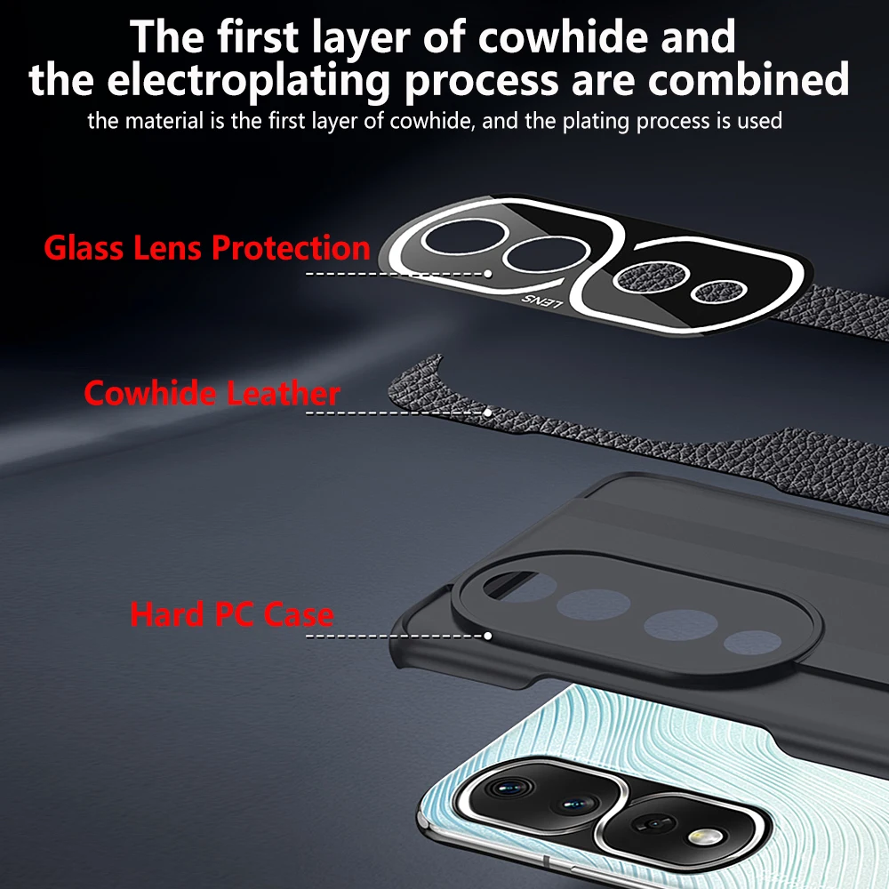 Чехол для телефона Honor 80 из натуральной кожи Pro роскошный защитный чехол 100% Huawei 70