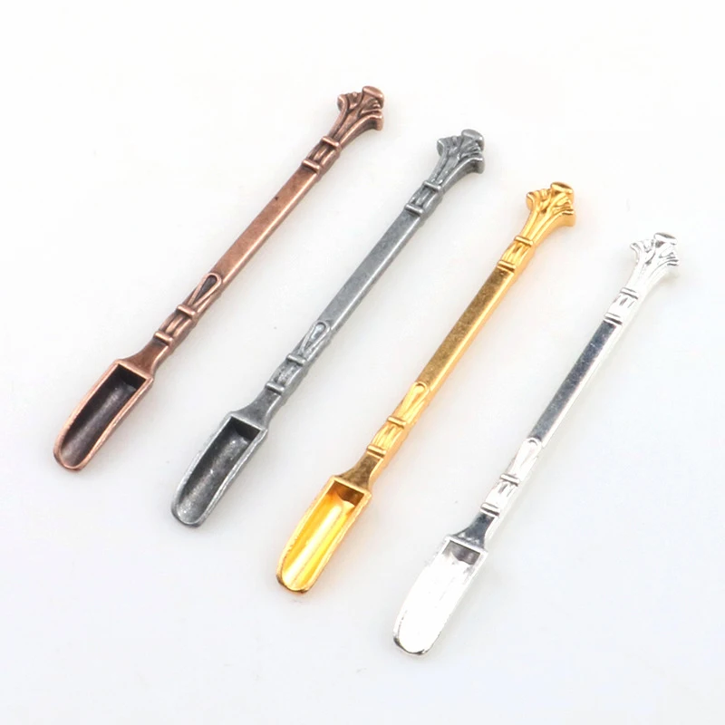 

1PC Mini Scoop Stir In Coffee Tea Sniffer Smell Flavor Vintage Royal Gold Ornament Shovel Tiny Medicine Spoon Smoke Spatula