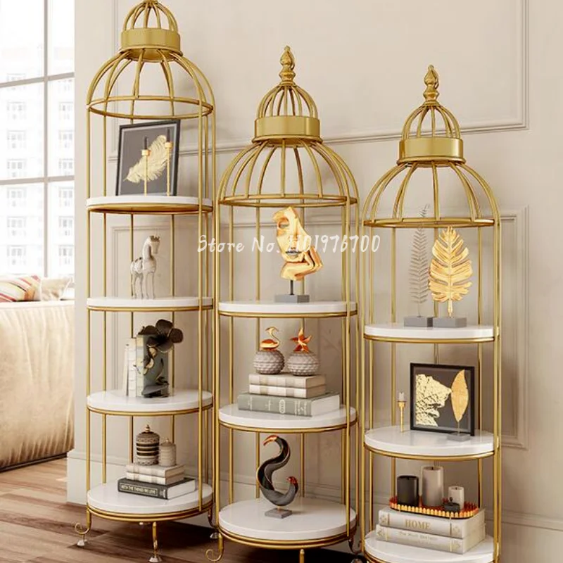 Nordic birdcage flower rack living room shelf corner floor multi-layer storage  cosmetic shop window display гаджеты для дома