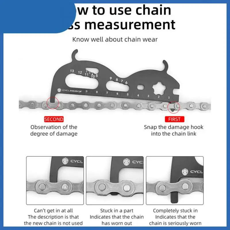 

Bicycle Repair Measuring Chain Ruler Caliper Mountain Bike Chain Wear Measuring Ruler Chain Detection Tool Measuring Device
