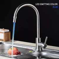 7 colors led water faucet stream light changing glow shower stream tap head pressure temperature sensor bathroom no converter