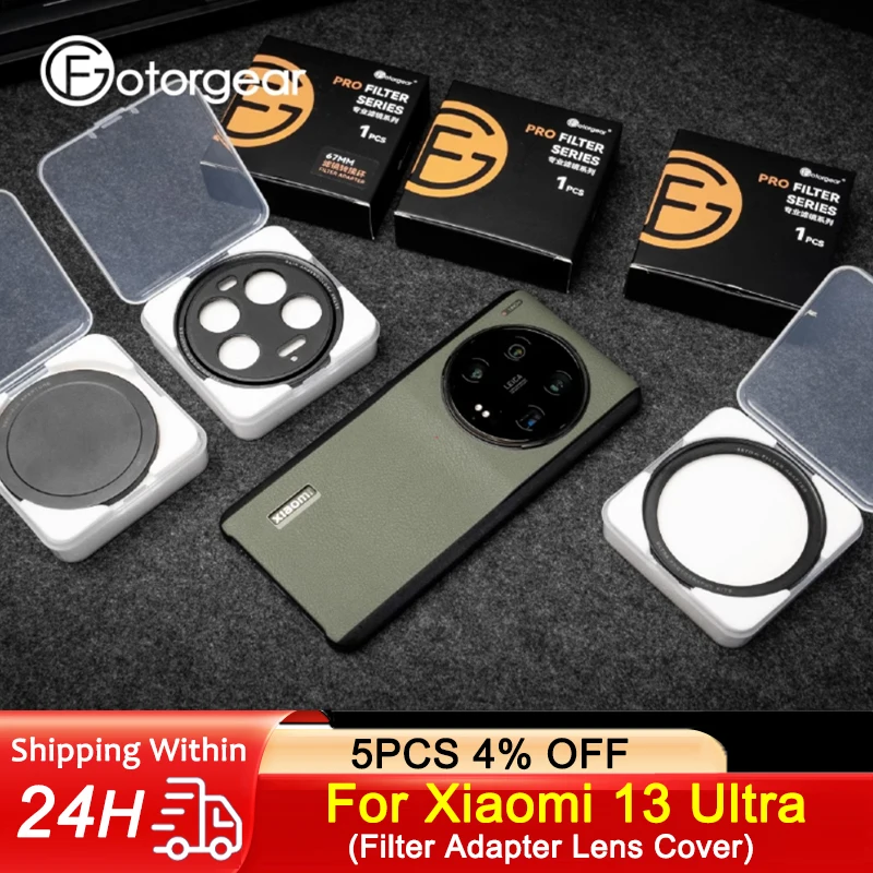 

Fotorgear for Xiaomi 13 ultra Phone Filter 17Mm Adapter Lens 67Mm Phone Filter(Cpl/nd/white Mist/star/black Mist Filter Set