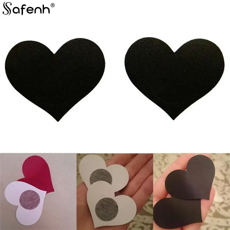 

1 Pair Breast Petals Heart Shape Adhesive Nipple Covers Breasts Petals and Sticker Emptied Chest Breast Petals 4 Colors