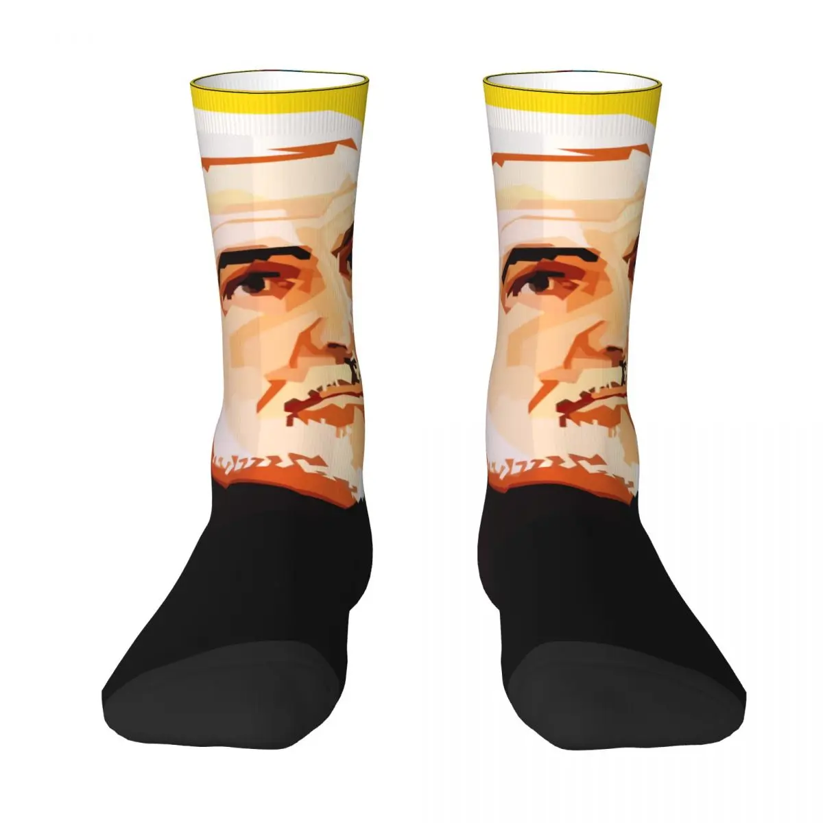 

Sean Connery White Contrast color socks Drawstring Backpack Elastic Socks Funny Vintage Novelty sean connery Stocking
