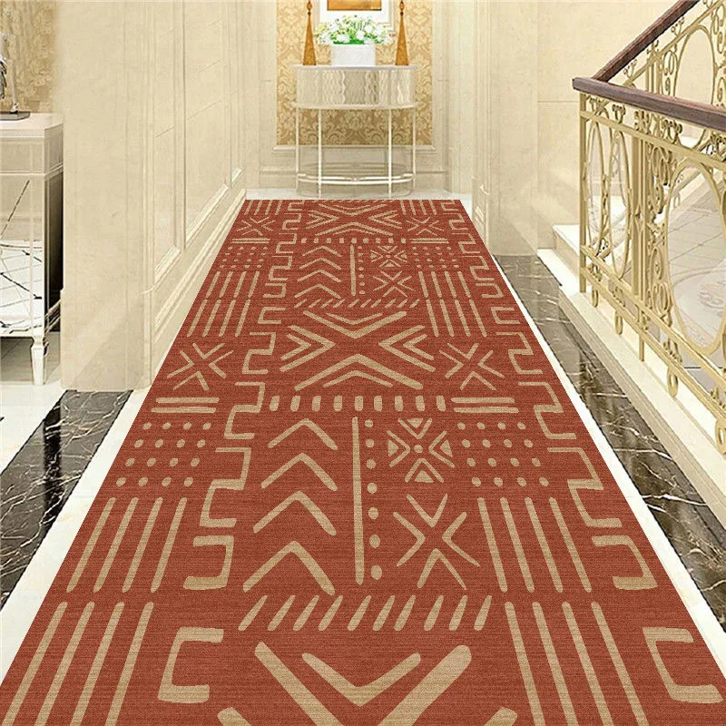 

Modern Luxury Geometric Printing Crystal Velvet Long Carpet Customizable Home Corridor Stair Mat Kitchen Rug Non-slip Rug