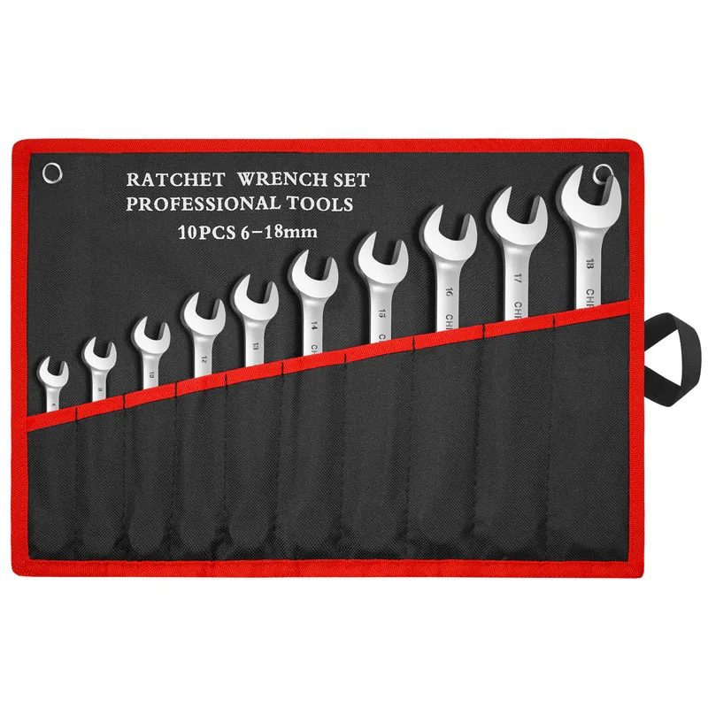 

Набор гаечных ключей с гибкой головкой, комплект комбинированных инструментов с храповым механизмом, диаметр 6-18 мм, 10 шт.