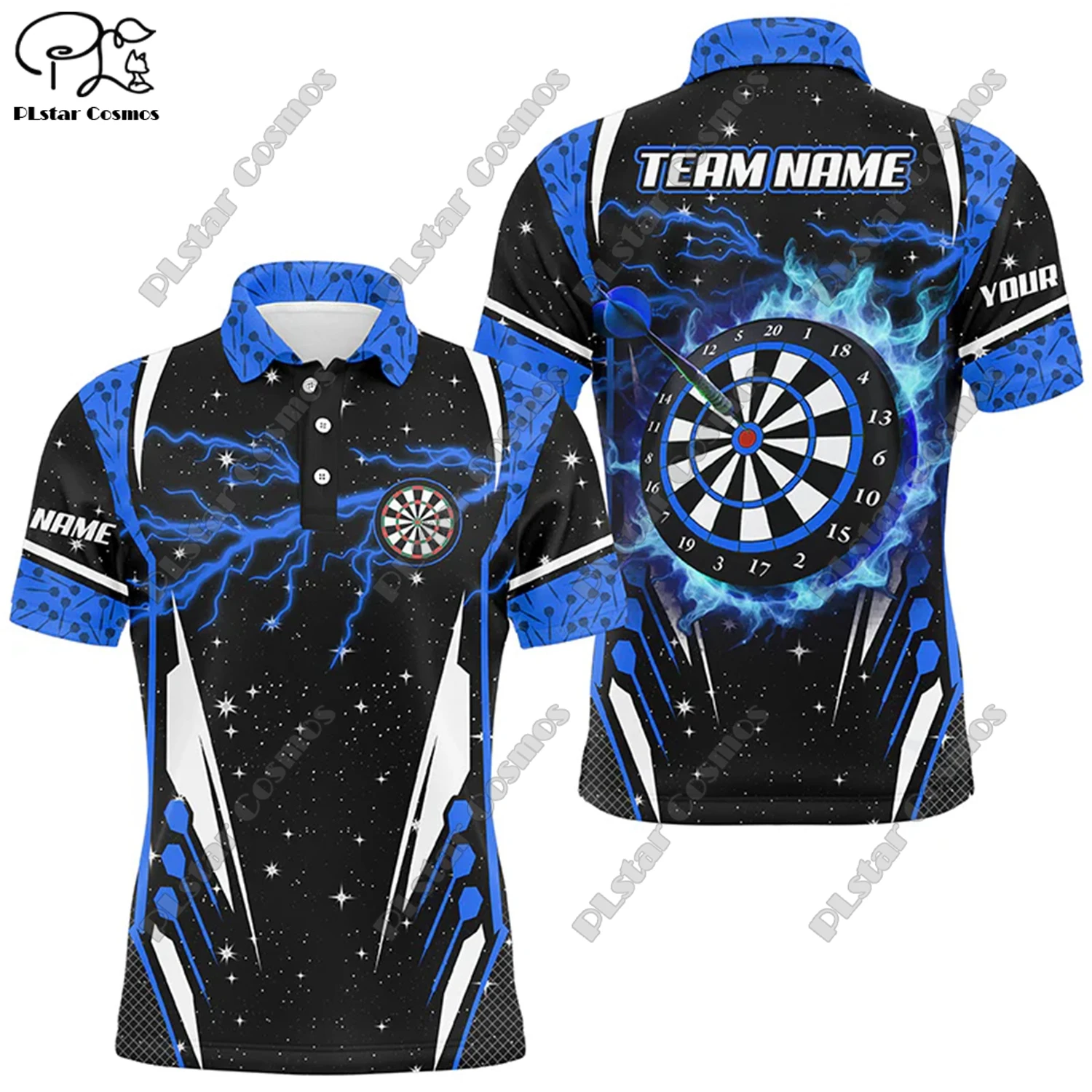 Новая персонализированная рубашка-поло с 3D-печатью и рисунком пламени