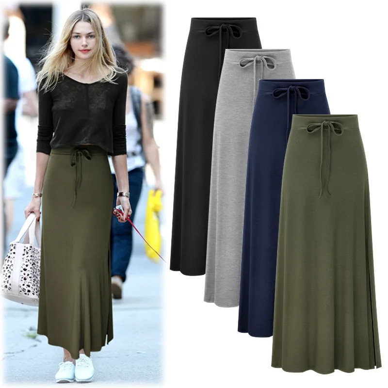 

Spring summer new half bag hip skirt women's high waist slit belt