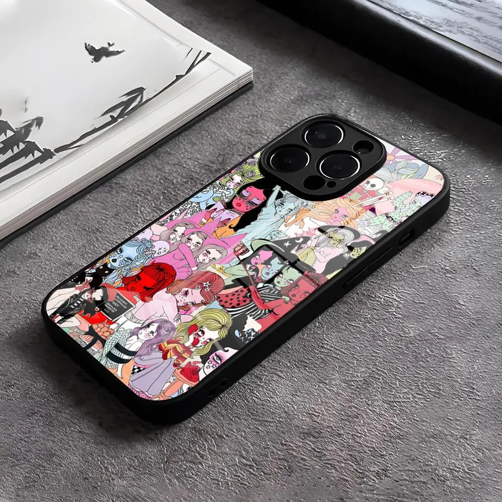 Чехол Valfre для телефона с художественными принтами закаленное стекло IPhone 16 Pro 15 Max