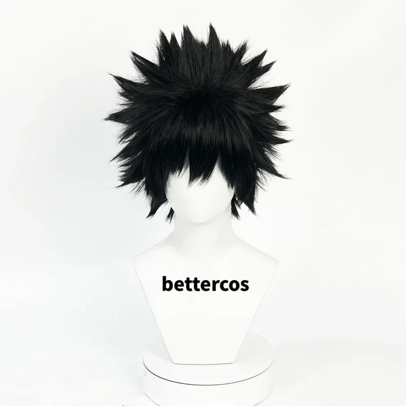 Парик для косплея Dhabi аниме короткие черные термостойкие синтетические волосы