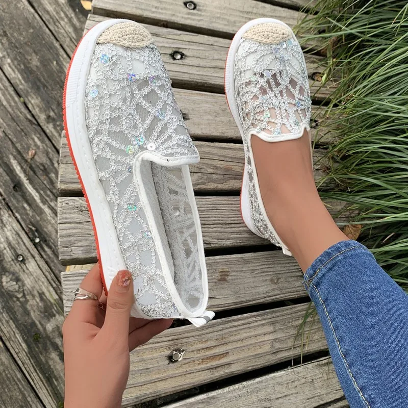 

Туфли женские на платформе, дышащие, сетчатые, плоская подошва, лоферы, повседневная спортивная обувь, модные, лето 2023