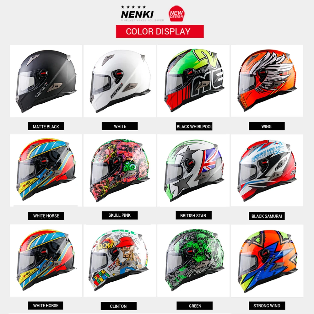 

NENKI Motorcycle Helmet Men Full Face Helmet Moto Riding ABS Material Motocross Helmet Motorbike ECE Certification Casco Moto #