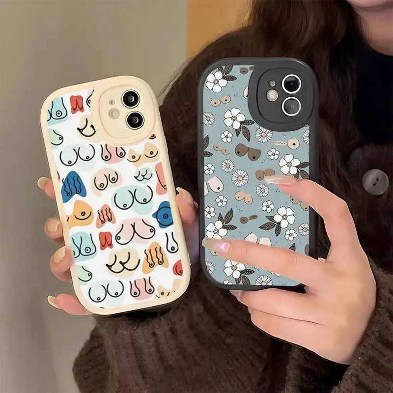 

Boobs Art Print Phone Case Hard Leather Phone Case for iPhone 13 12 Mini 11 14 Pro Max Xs X Xr 7 8 Plus 6 6s Se 2022 Cover