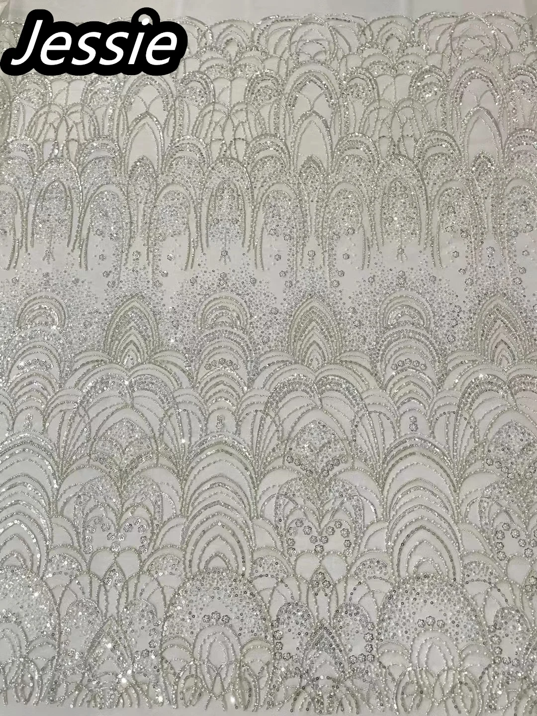 

2023 European French High-end Fashion Simple New Heavy Industry Beaded Flowers Sequin Lace Tulle Hand-embroidered Fabric