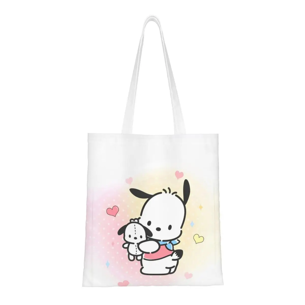 Унисекс Sanrio Pochacco футболка с логотипом Backside холщовая сумка для покупок сумки