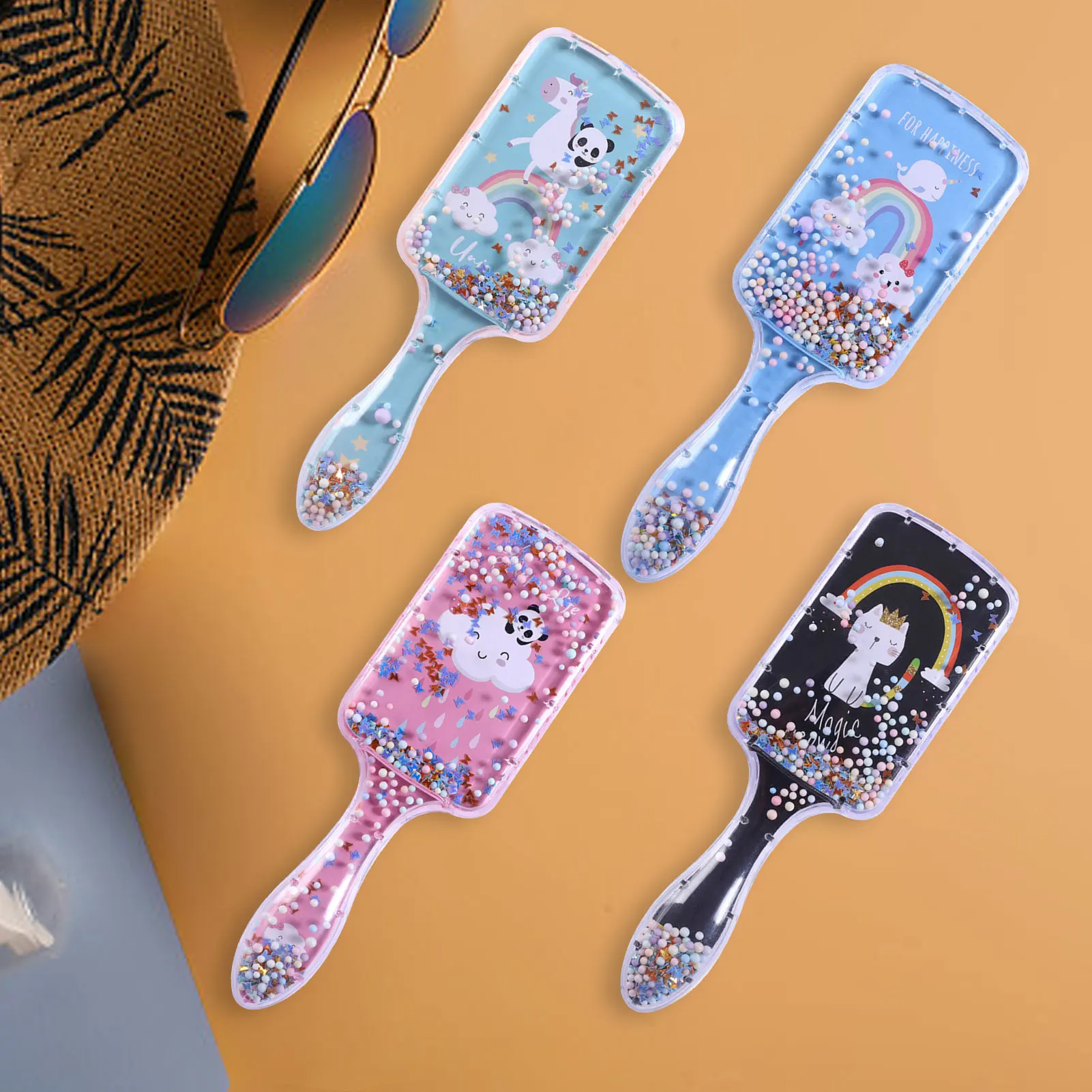 

Hair Brush Scalp Hair Comb With Massage Air Cushion Anti Static Hairbrush With Cartoon Printing Elements Christmas Gift For