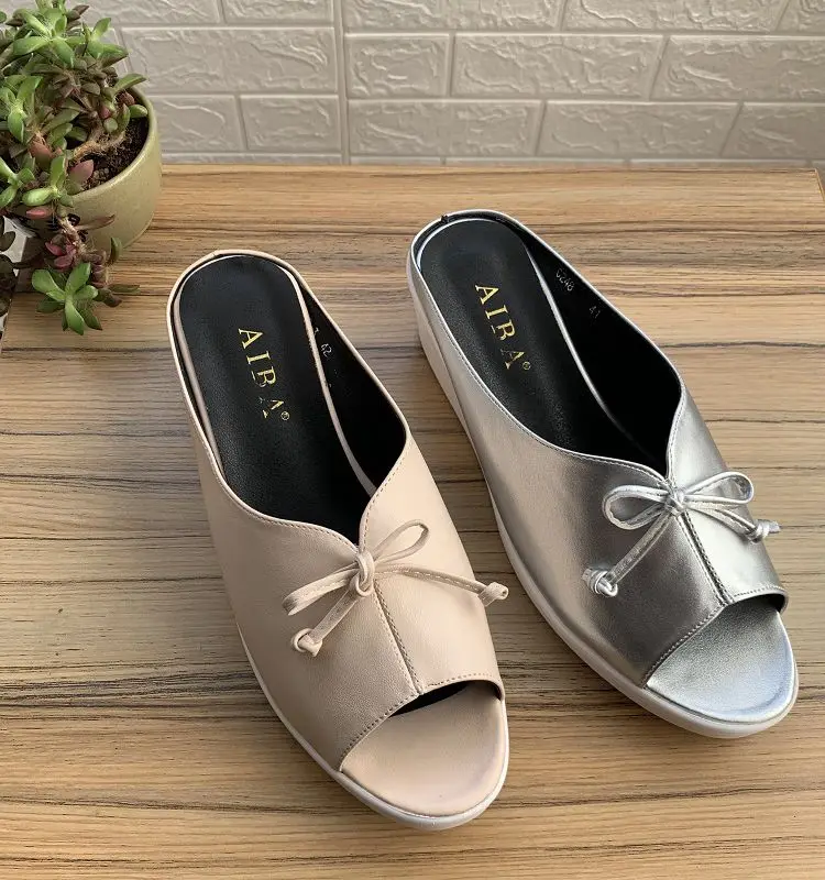 Women's Large Wedge Heel Slippers 41 42 43 Comfortable New Sandals Fat Foot