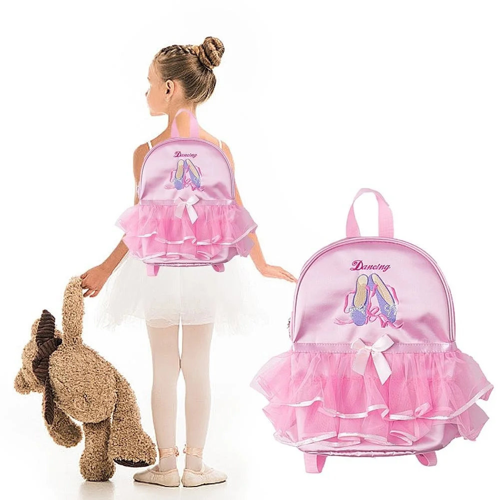 

Children Ballet Bag Girls Pink Ballerina Dance Bag Child School Backpack Ruffle Tutu Schoolbag For Kids