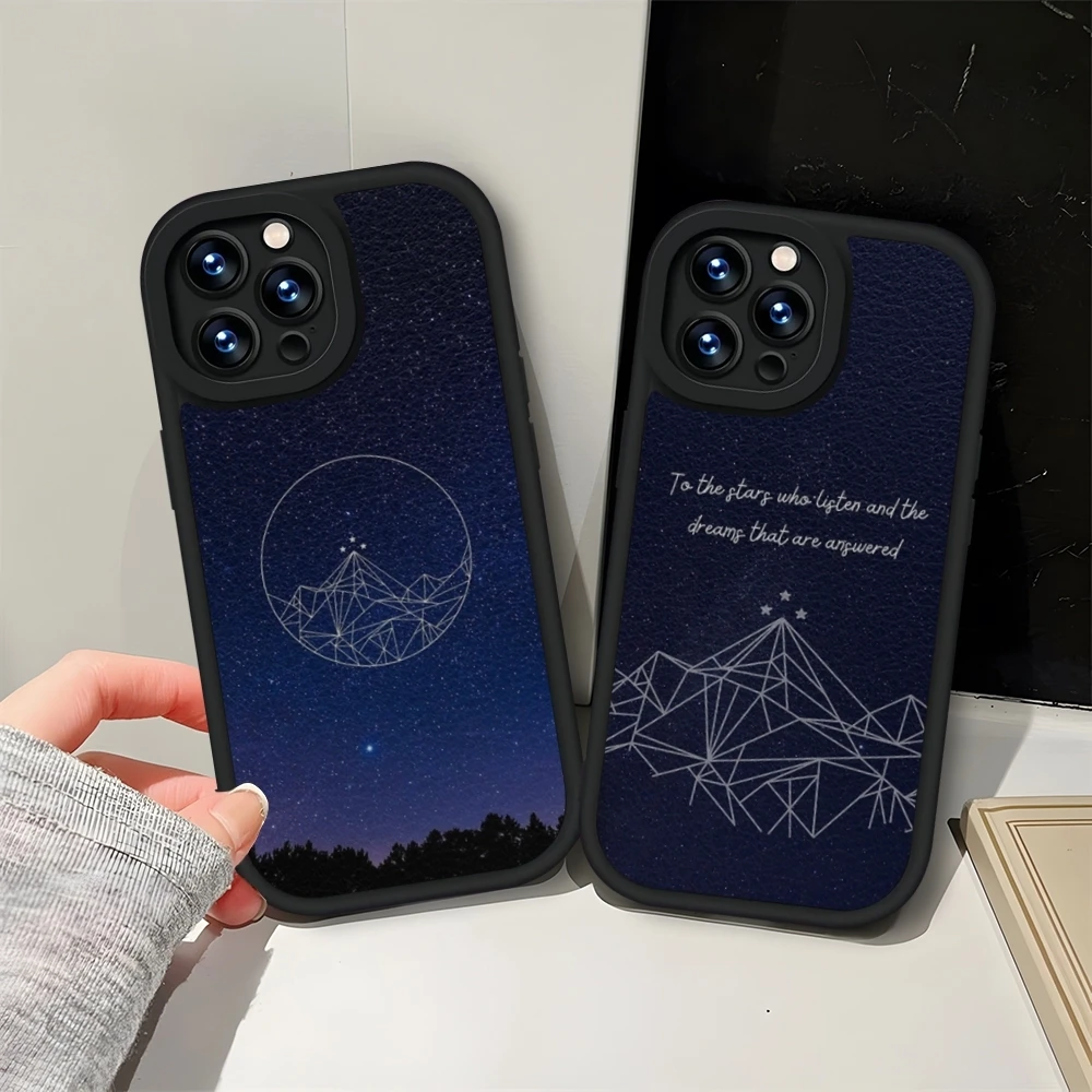 Acotar A Court of Mist and Fury чехол для телефона кожаный черный IPhone 13 16ProMax 12 15 11 14 Pro Max Mini Plus