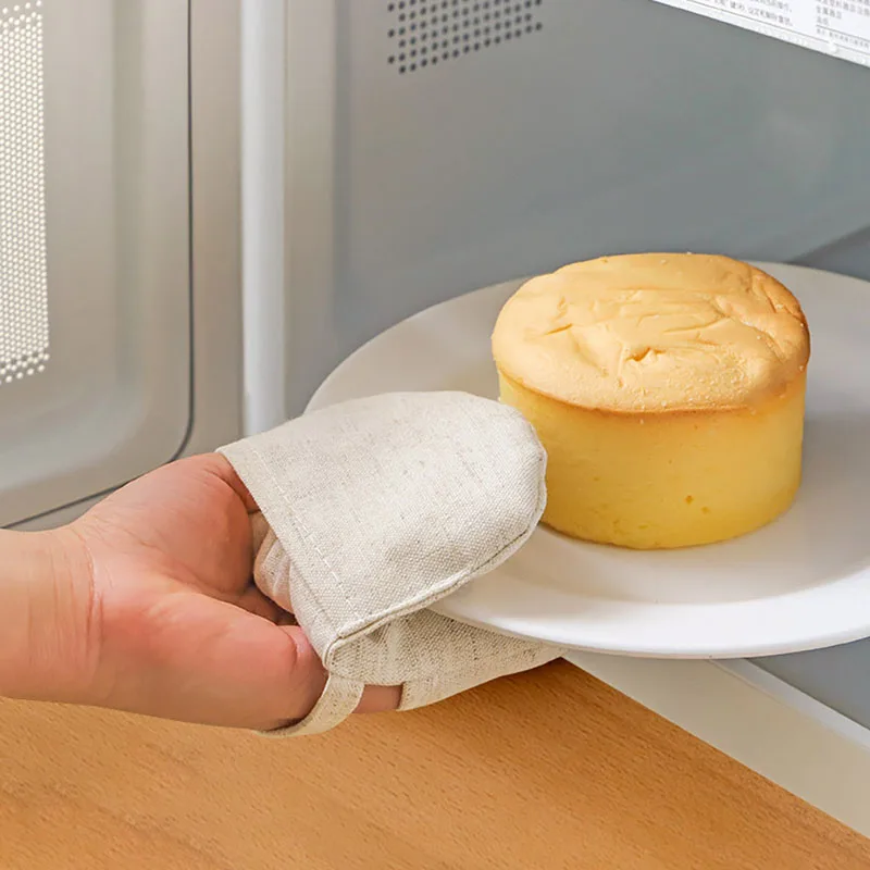 

1 шт. хлопковые противоожоговые перчатки для духовки для выпечки микроволновки изоляция ручной зажим удобное хранение нескользящие перчат...