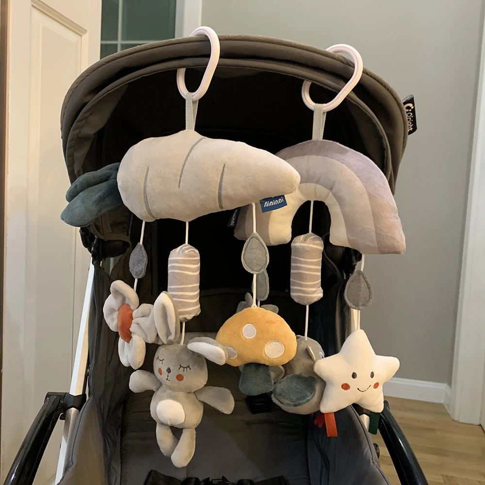 0 12 Months Plush Animals Rattles For Baby Portable Hanging Crib Car Seat Stroller Toys Sensory Toys For Newborn Gift