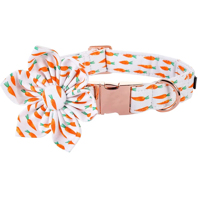

Personalized Unique Style Paws Easter Dog Collar Easter Egg Dog Collar with Flower Pet Dog Collar for Large Medium Small Dog