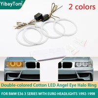 super bright smd cotton light switchback led angel eye halo ring kit for bmw e36 3 series with euro headlights 1992 1998