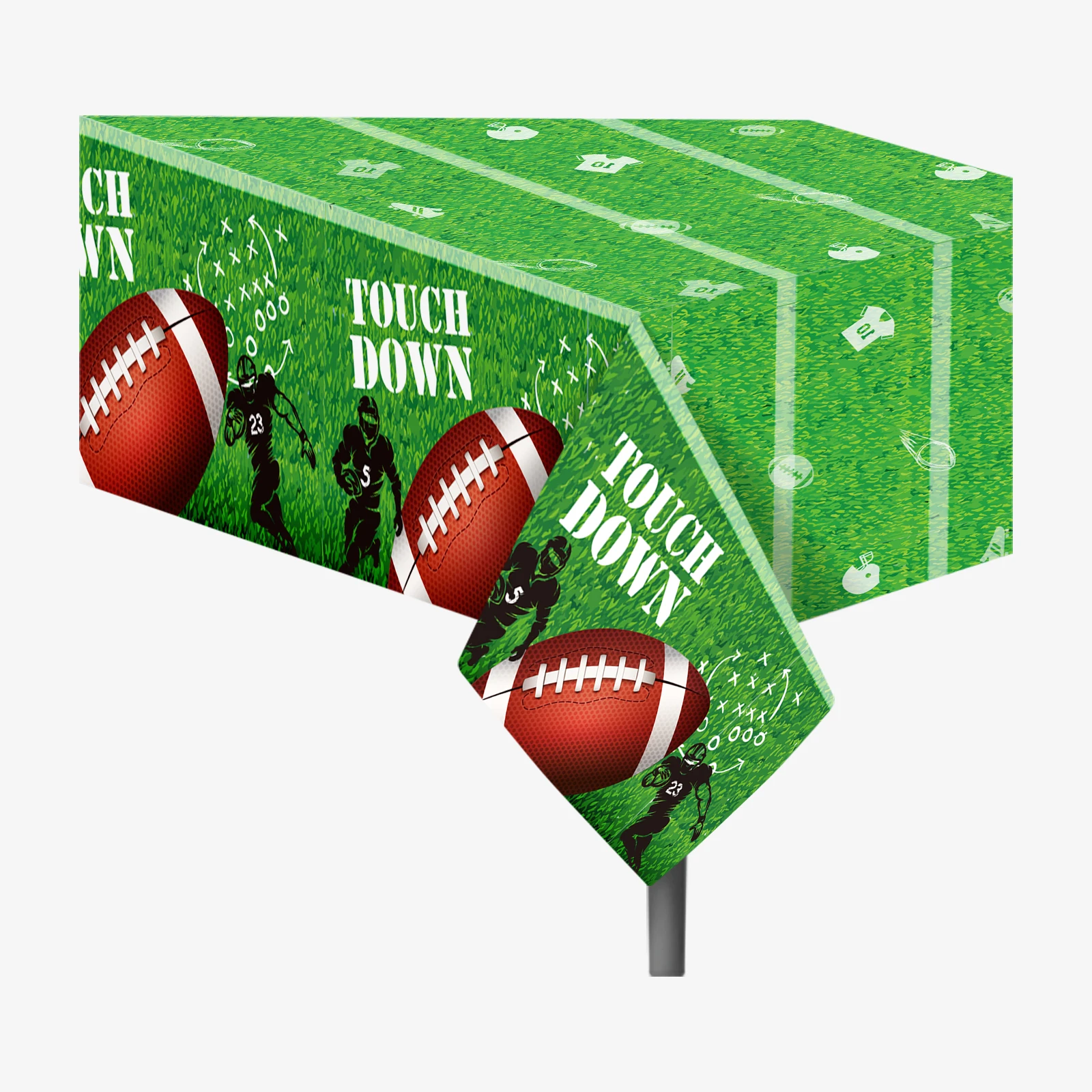 

130x220cm Cartoon Rugby American Football Sports Decorations Disposable Tablecover Touch Down Birthday Party Plastic Tablecloths