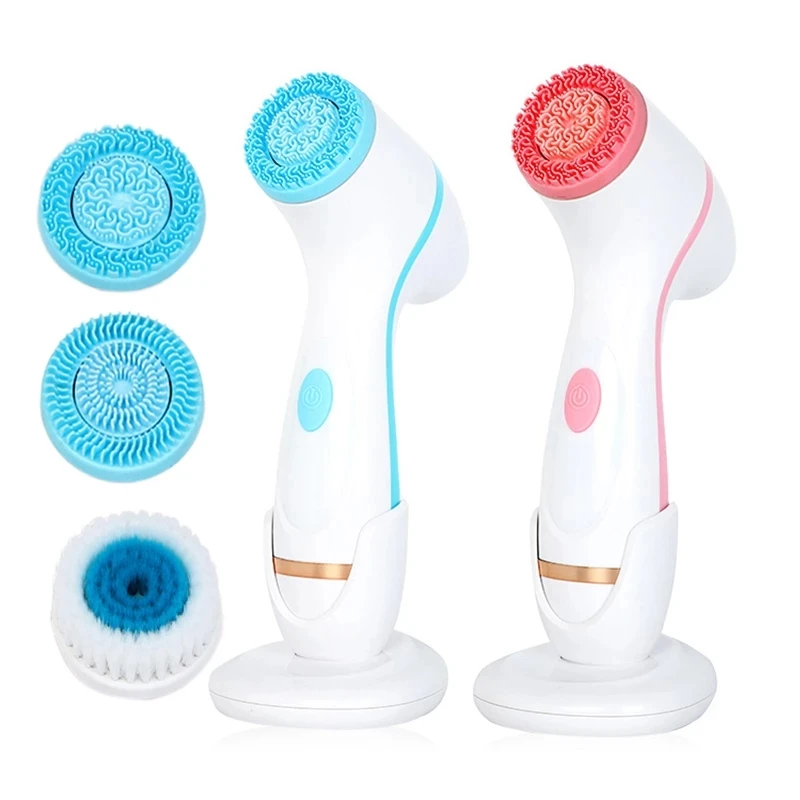 

Facial Cleansing Brush Sonic Nu Face Spin Brush Set Deep Cleansing Blackhead Acne Pore Waterproof Silicone Massager Skin Care