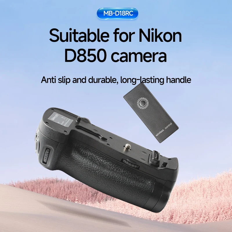 Фото Вертикальный батарейный блок MB-D18 для Nikon D850, совместимый с EN-EL15A и AA, с беспроводным пультом ДУ для профессиональной фотографии №4