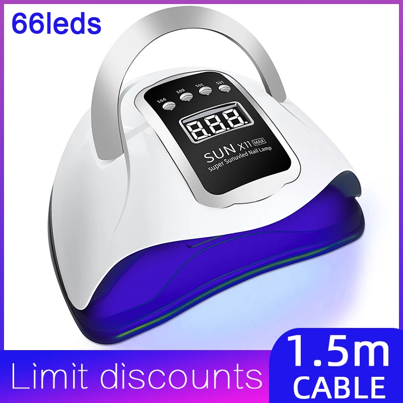 

UV LED Lamp For Nail Dryer Manicure With 1.5m Cable Nail Drying Lamp 66LEDS UV Gel Varnish With LCD Display UV Lamp For Manicure