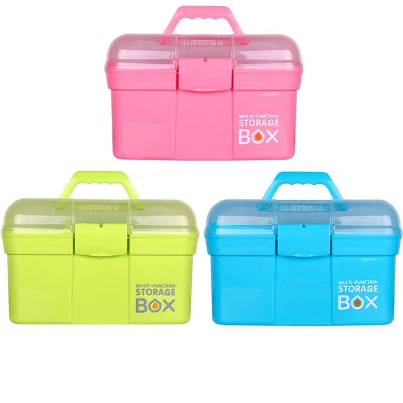 

Hand-Held Desktop Storage Box Scissors Makeup Organizer Jewelry Nail Polish Pen Container Manicure Tool Case