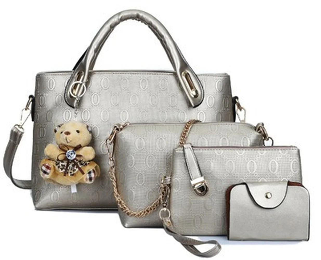 New Handbag Bear Bags Four-piece Set Messenger Women's Bag Fashion Women's Bag Hand Bag  Purse  Bags for Women