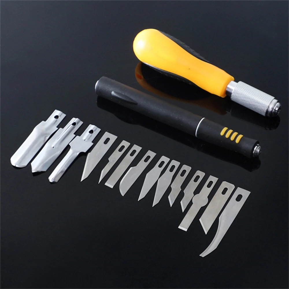 

Wood Carving Knife Set Carbon Steel Whitling Non Slip Metal Scalpel SK5 29 PCS Model Repair Tool Sculpture Engraving Knife Metal