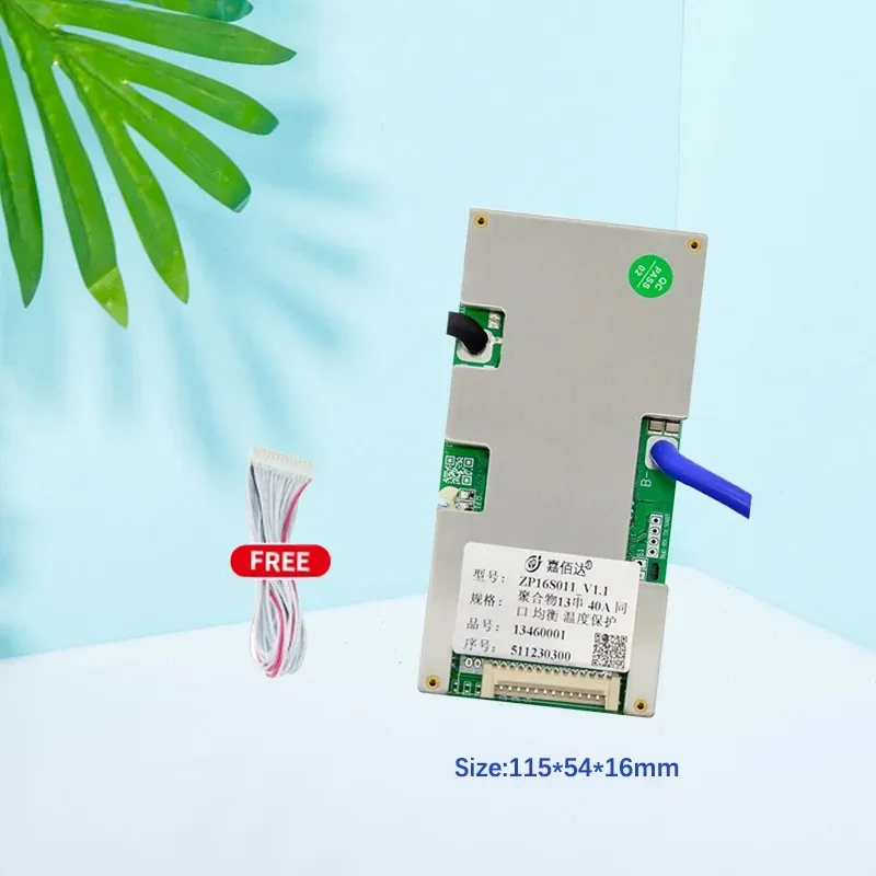 Блок питания JIABAIDA BMS LiFePO4 16S 48V Li-Ion 12S 36V 13S 14S 30A 40A 50A 60A