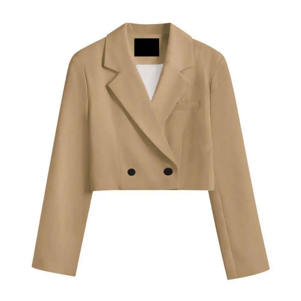 

Women Blazer Elegant Casual Office Vintage Solid Color Long Sleeve Double Breasted Short Blazers Jackets ensembles de blazers
