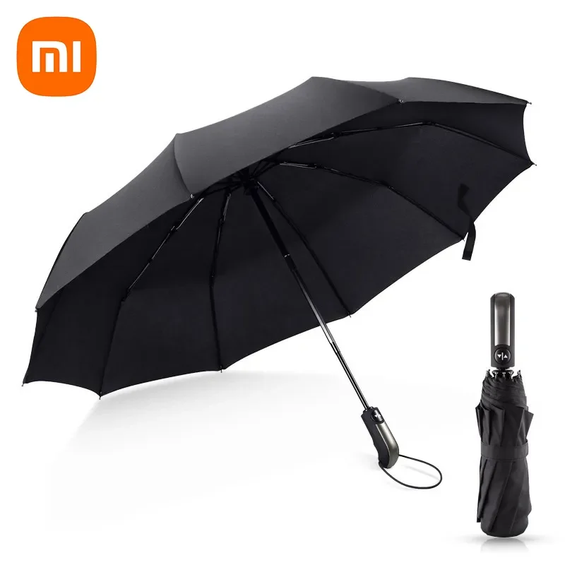 

NEW 10 Rib Umbrella Automatic Double UV Parasol Strong Wind Resistance High Waterproof Bumbershoot For Raining Snowing