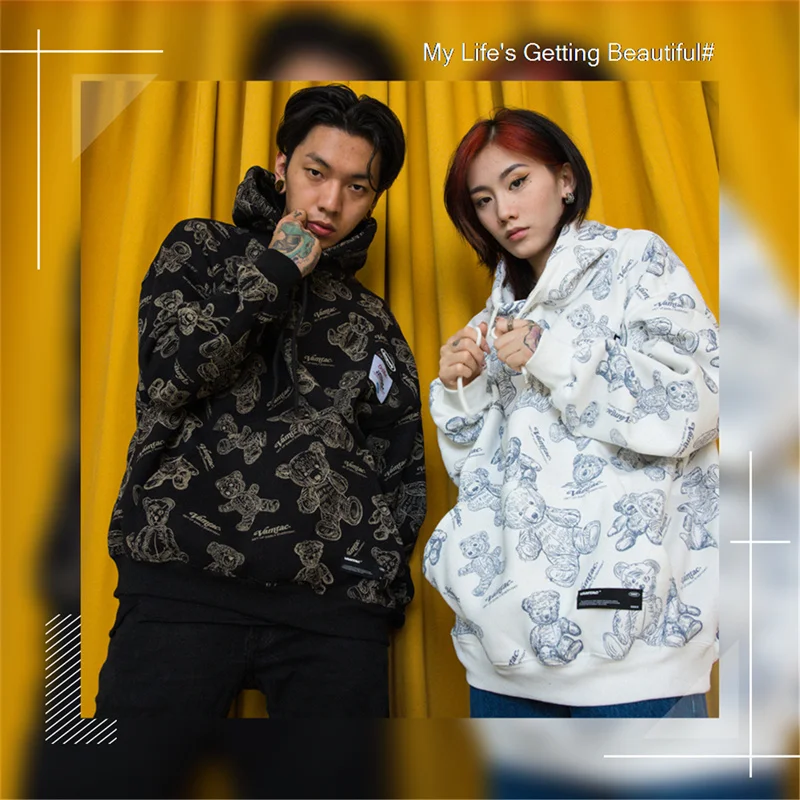 

Лидер продаж, брендовая толстовка с капюшоном в виде странных вещей с медведем, сезон осень-зима 2021, теплая плюшевая толстовка, модный Повседневный свитер с капюшоном