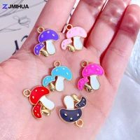 15pcs gold color charms colorful mushroom pendant for diy handmade earrings necklaces bracelets jewelry making accessories