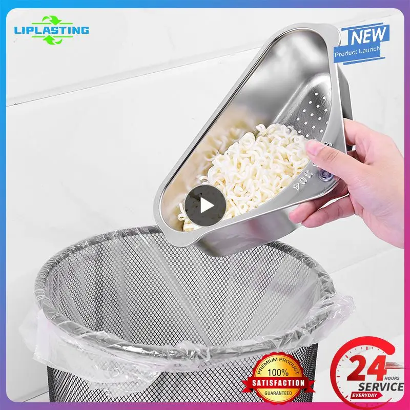 

Multifunction Corner Sink Drain Rack Shelf Stainless Steel Triangle Drain Basket Kitchen Leftovers Filter Sink Receiving Basket