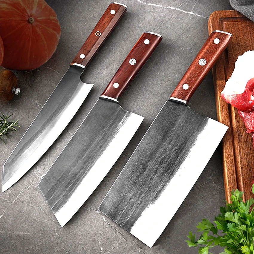 

Hand-forged Kitchen Butcher Knife Professional Meat Cleaver Boning Knife Chef Slicing Sharp Knives Cutting Outdoor Camping Tool