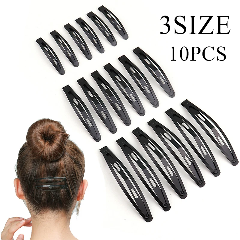 

10pcs Simple Hair Clips Black BB Metal Pea Clip Hairpins Hair Accessories Adult Bangs Broken Hair Drop Barrettes All Match 2022