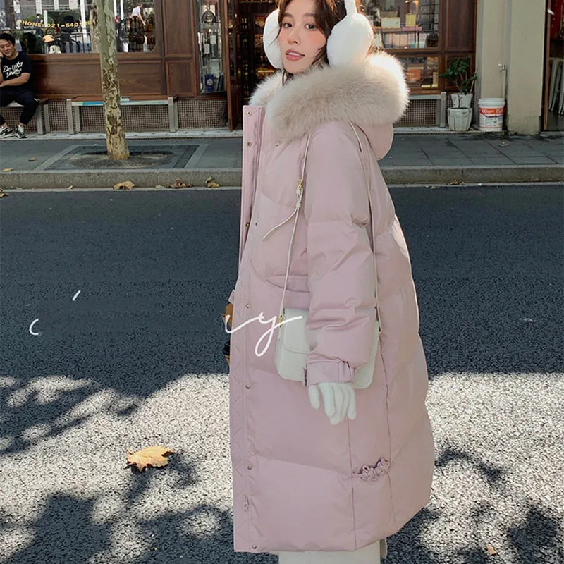 2024 новая мода высокое качество теплая зимняя куртка с капюшоном на белом утином