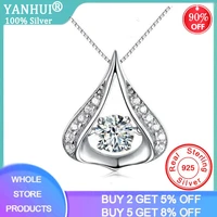 yanhui trendy irregular waterdrop pendant necklaces heart shape tibetan silver s925 necklaces for women dz147