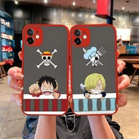 one piece luffy tony chopper phone case for iphone 12 11pro mini max xs x 8 7 plus se 2020 xr matte transparent light red cover
